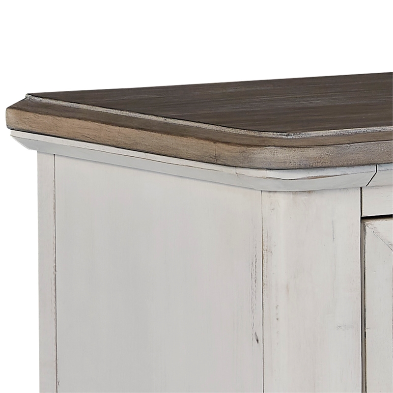 Bowery Hill White-Washed Wood Farmhouse Style Storage Nightstand