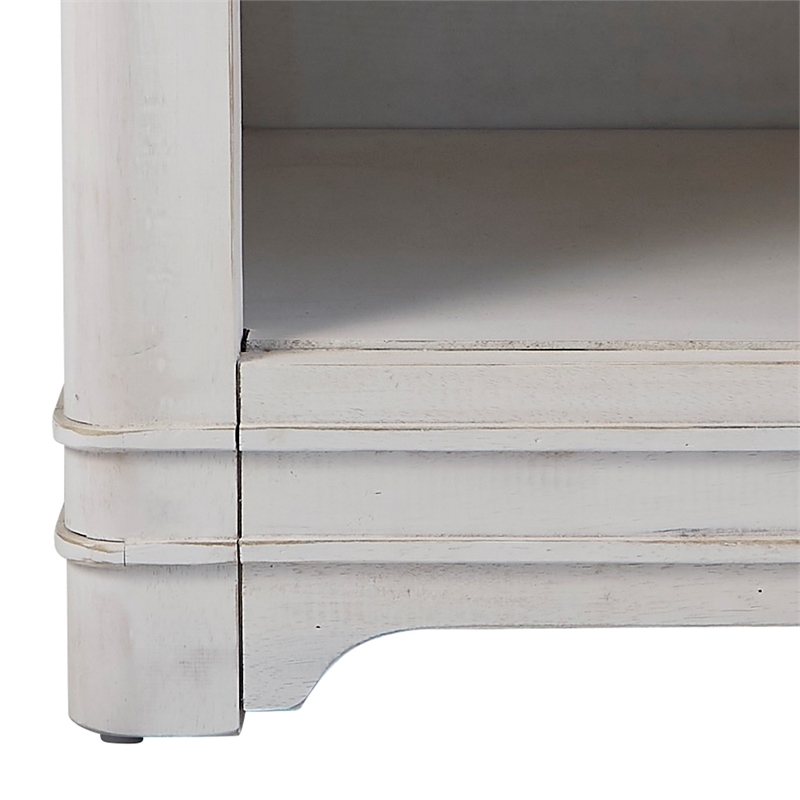 Bowery Hill White-Washed Wood Farmhouse Style Storage Nightstand