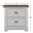 Bowery Hill White-Washed Wood Farmhouse Style Two Drawer Nightstand
