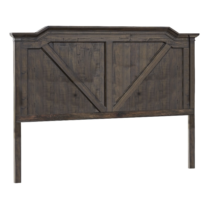 Bowery Hill Modern Farmhouse Rustic Brown Wood Queen Panel Headboard