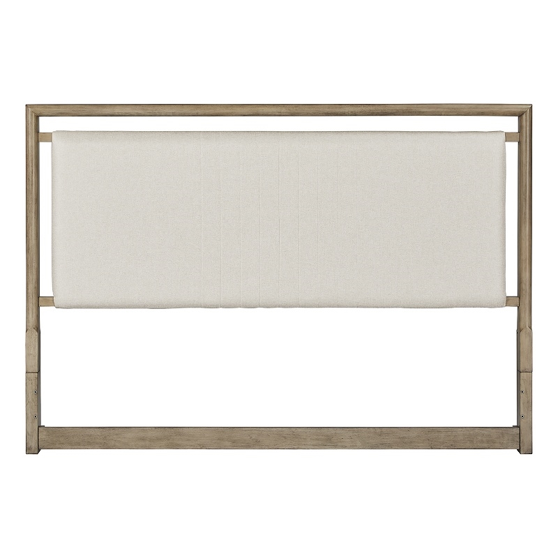 Bowery Hill Transitional Queen Upholstered Panel Headboard in Nutmeg