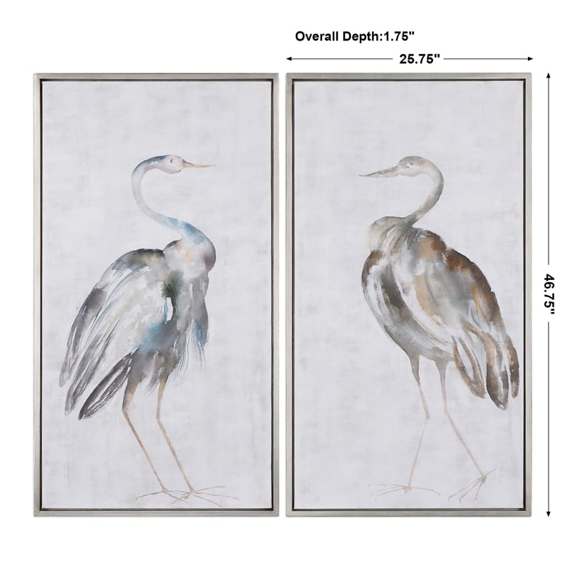 Bowery Hill Summer Birds Wood Acrylic Framed Art in Multi-Color (Set of 2)