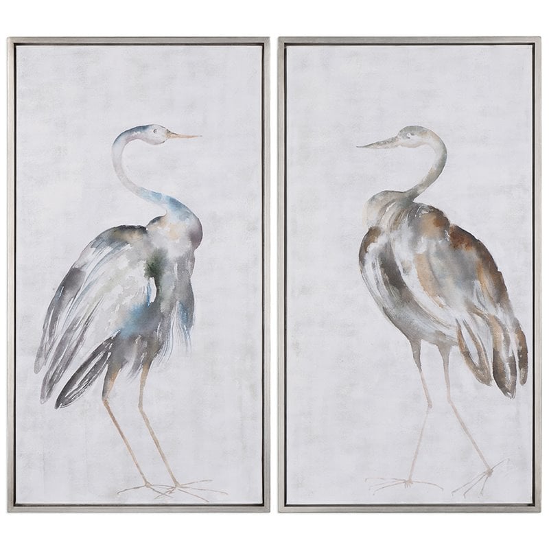 Bowery Hill Summer Birds Wood Acrylic Framed Art in Multi-Color (Set of 2)