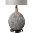Bowery Hill Ceramic Metal Fabric Table Lamp in Textured Ivory/Light Beige