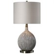 Bowery Hill Ceramic Metal Fabric Table Lamp in Textured Ivory/Light Beige