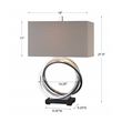 Bowery Hill Steel and Linen Rings Table Lamp in Silver and Light Beige