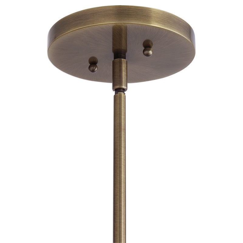 Bowery Hill Coastal Steel and Glass Pendant Light in Aged Brass/Clear