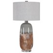 Bowery Hill Ceramic Iron and Fabric Table Lamp in Terracotta Rust Brown