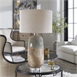 Bowery Hill Ceramic Iron and Fabric Table Lamp in Terracotta Rust Brown