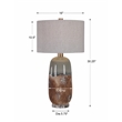 Bowery Hill Ceramic Iron and Fabric Table Lamp in Terracotta Rust Brown
