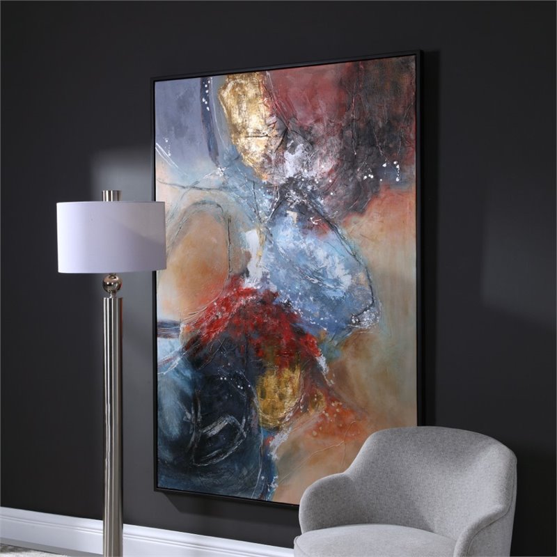 Bowery Hill Summer Sunset Wood Abstract Hand Painted Canvas in Multi-Color