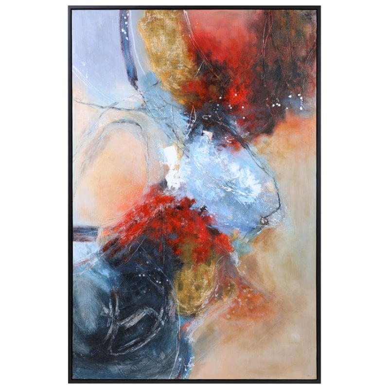Bowery Hill Summer Sunset Wood Abstract Hand Painted Canvas in Multi-Color