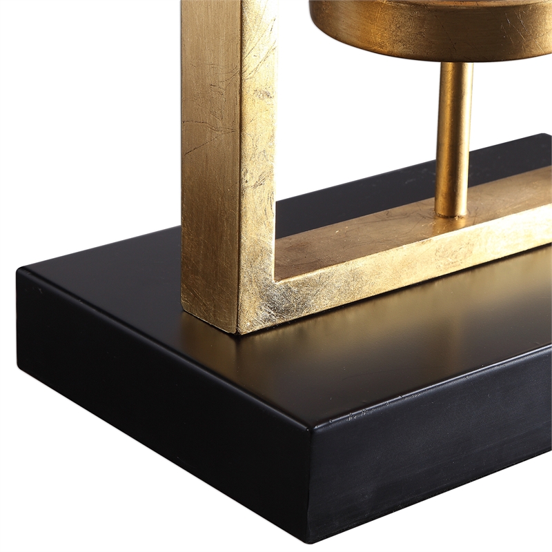 Bowery Hill Steel Black/Gold Floor Lamp Rectangular 64.25