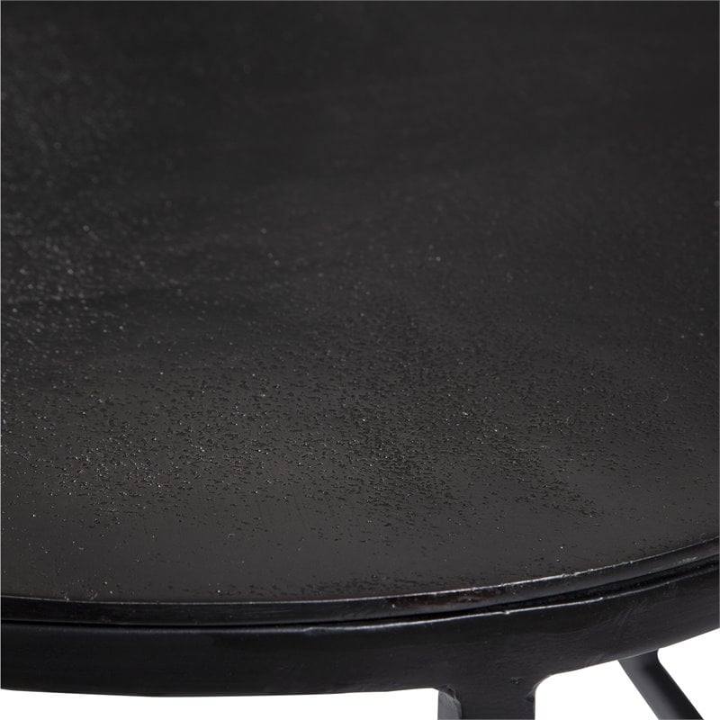 Bowery Hill Oval Iron Metal and Aluminum Coffee Table in Aged Black