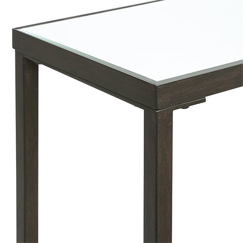Bowery Hill Steel Rustic Black Console Table Rectangular 60