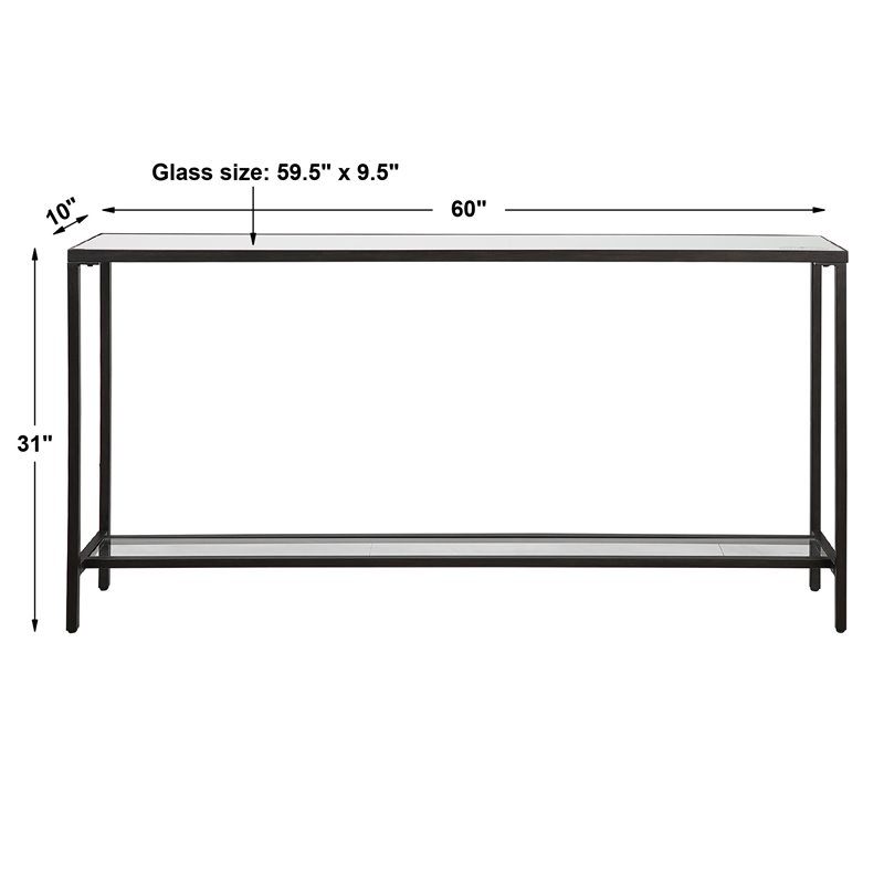 Bowery Hill Steel Rustic Black Console Table Rectangular 60