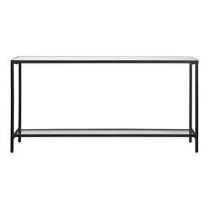 Bowery Hill Steel Rustic Black Console Table Rectangular 60&quot Unassembled