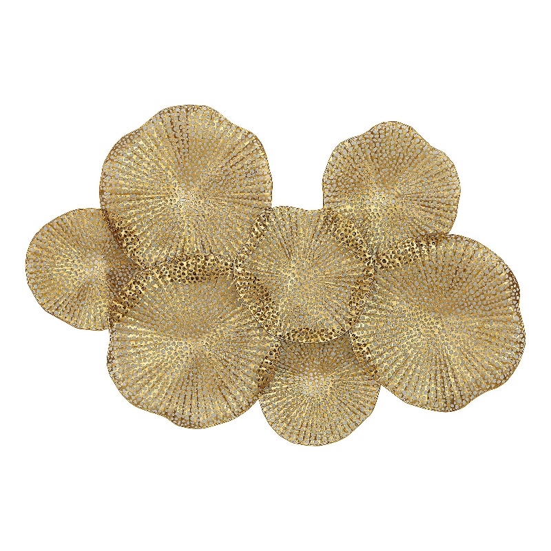 Bowery Hill Contemporary Iron Metal Wall Art in Antique Gold