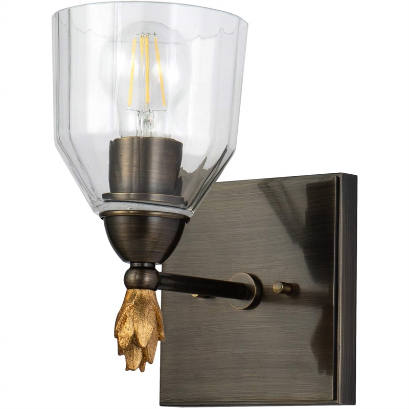 Bowery Hill 1-light Flame-shaped Metal Bath Vanity Light in Dark Bronze