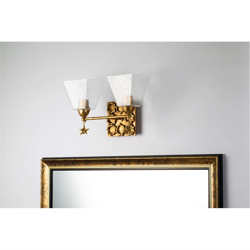 Bowery Hill 2-light Transitional Metal Bath Vanity Light in Gold Leaf