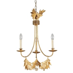 Bowery Hill 3-light Resin Mini Chandelier in Distressed Gold