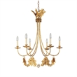 Bowery Hill Transitional 6-light Resin Chandelier in Distressed Gold