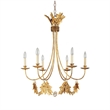 Bowery Hill Transitional 6-light Resin Chandelier in Distressed Gold