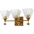 Bowery Hill 3-light Transitional Metal Bath Vanity Light in Gold Leaf