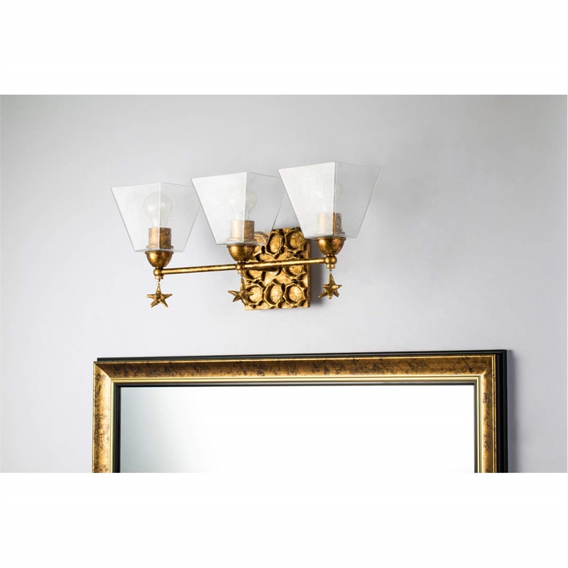 Bowery Hill 3-light Transitional Metal Bath Vanity Light in Gold Leaf