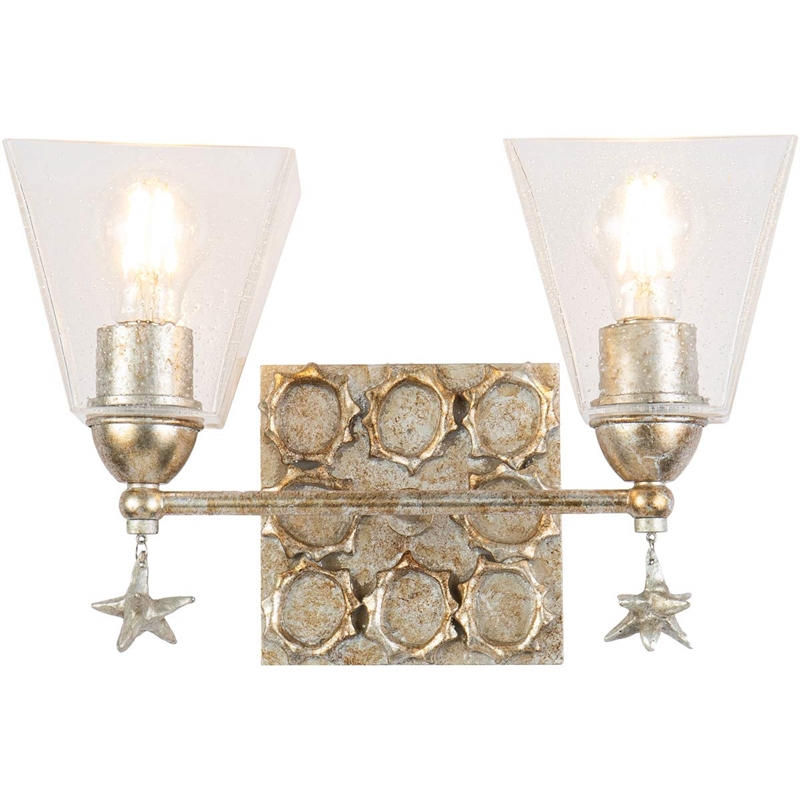 Bowery Hill 2-light Transitional Metal Bath Vanity Light in Silver Leaf