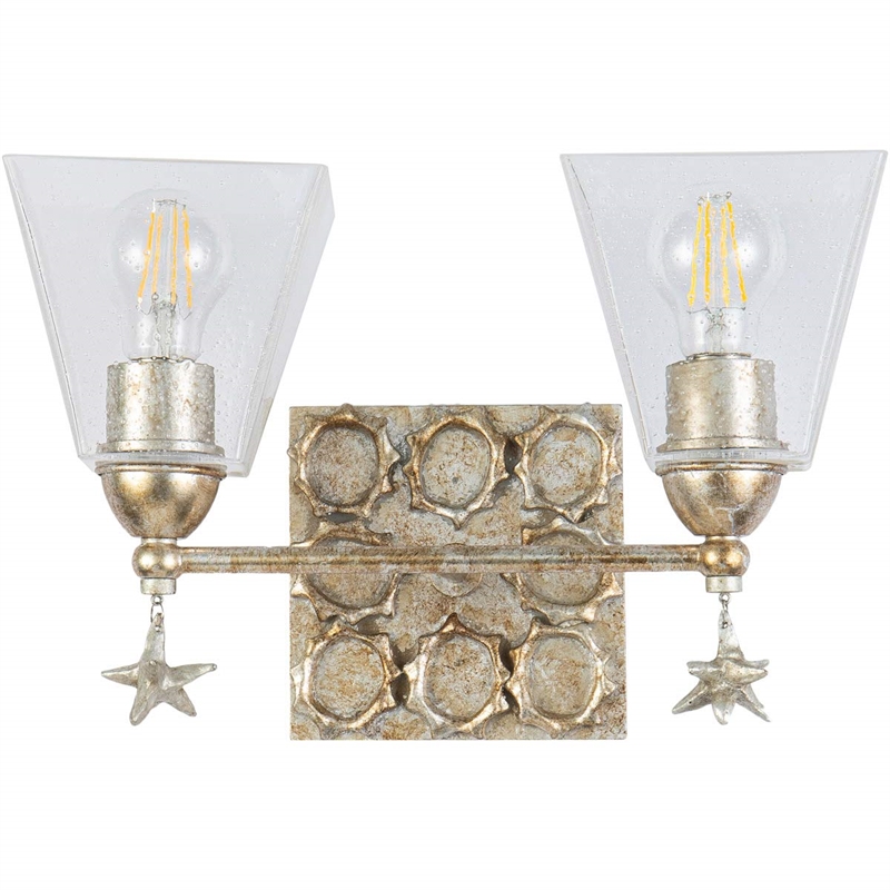 Bowery Hill 2-light Transitional Metal Bath Vanity Light in Silver Leaf