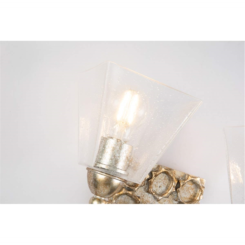 Bowery Hill 2-light Transitional Metal Bath Vanity Light in Silver Leaf