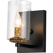 Bowery Hill Transitional 1-light Metal Bath Vanity Light in Matte Black