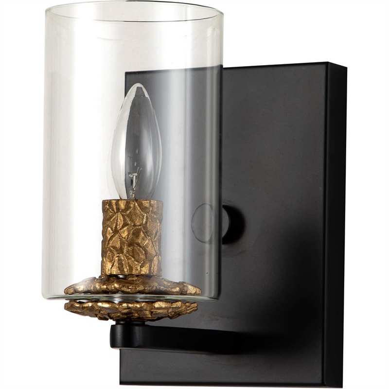 Bowery Hill Transitional 1-light Metal Bath Vanity Light in Matte Black