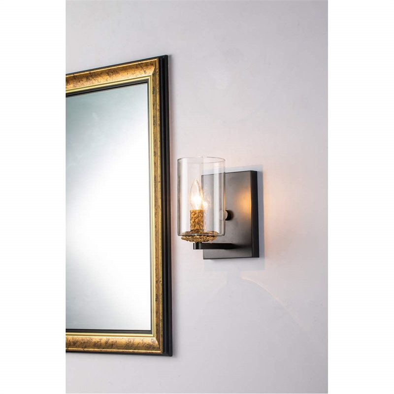 Bowery Hill Transitional 1-light Metal Bath Vanity Light in Matte Black