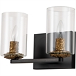 Bowery Hill Transitional 2-light Metal Bath Vanity Light in Matte Black