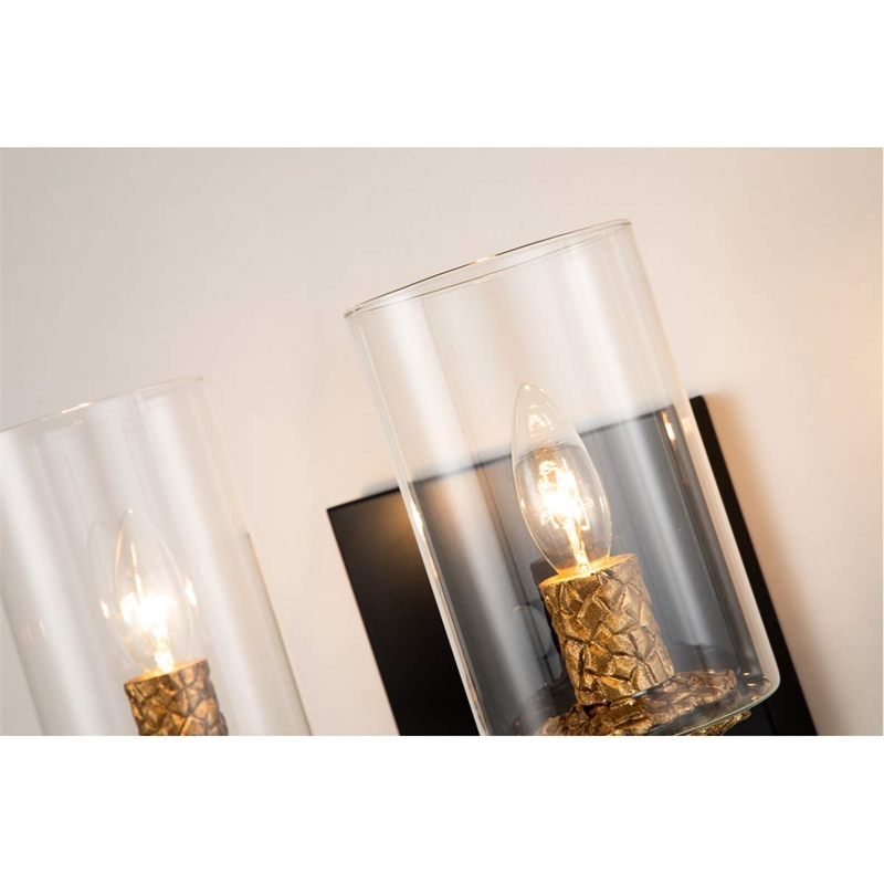 Bowery Hill Transitional 2-light Metal Bath Vanity Light in Matte Black