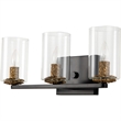 Bowery Hill Transitional 3-light Metal Bath Vanity Light in Matte Black