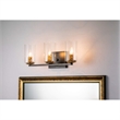 Bowery Hill Transitional 3-light Metal Bath Vanity Light in Matte Black
