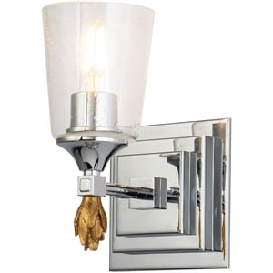 Bowery Hill 1-light Gold Flame-shaped Bath Vanity Light in Chrome