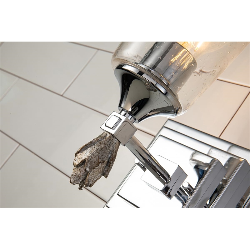 Bowery Hill 1-light Silver Flame-shaped Bath Vanity Light in Chrome