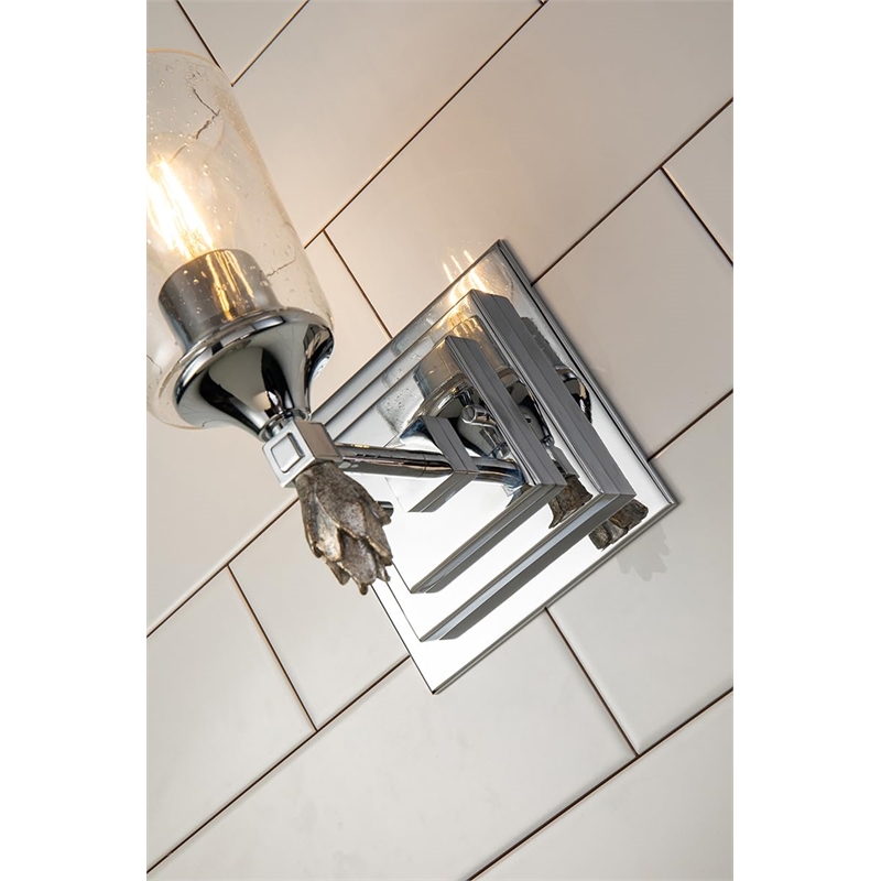 Bowery Hill 1-light Silver Flame-shaped Bath Vanity Light in Chrome