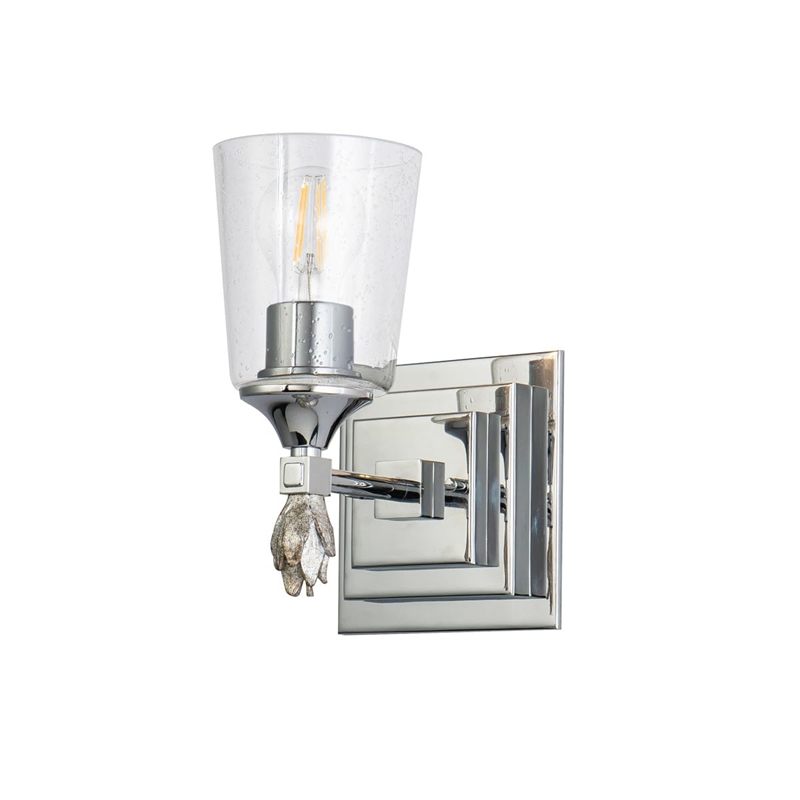 Bowery Hill 1-light Silver Flame-shaped Bath Vanity Light in Chrome
