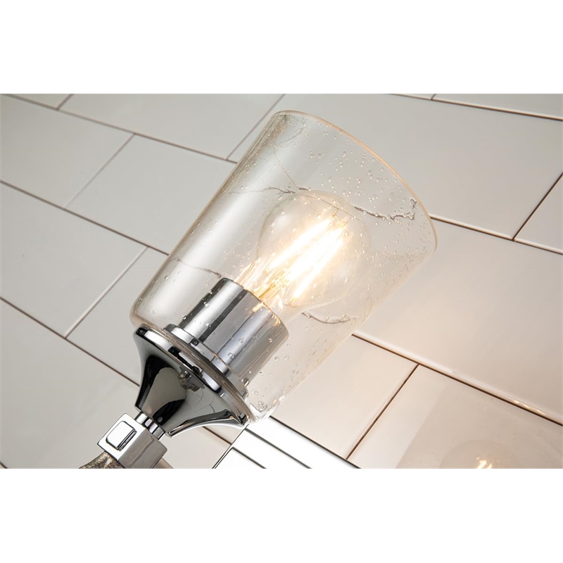 Bowery Hill 1-light Silver Flame-shaped Bath Vanity Light in Chrome