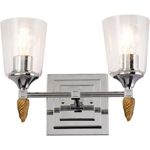 Bowery Hill 2-light Gold Acorn-shaped Bath Vanity Light in Chrome
