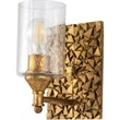 Bowery Hill Transitional 1-light Metal Bath Vanity Light in Antique Gold