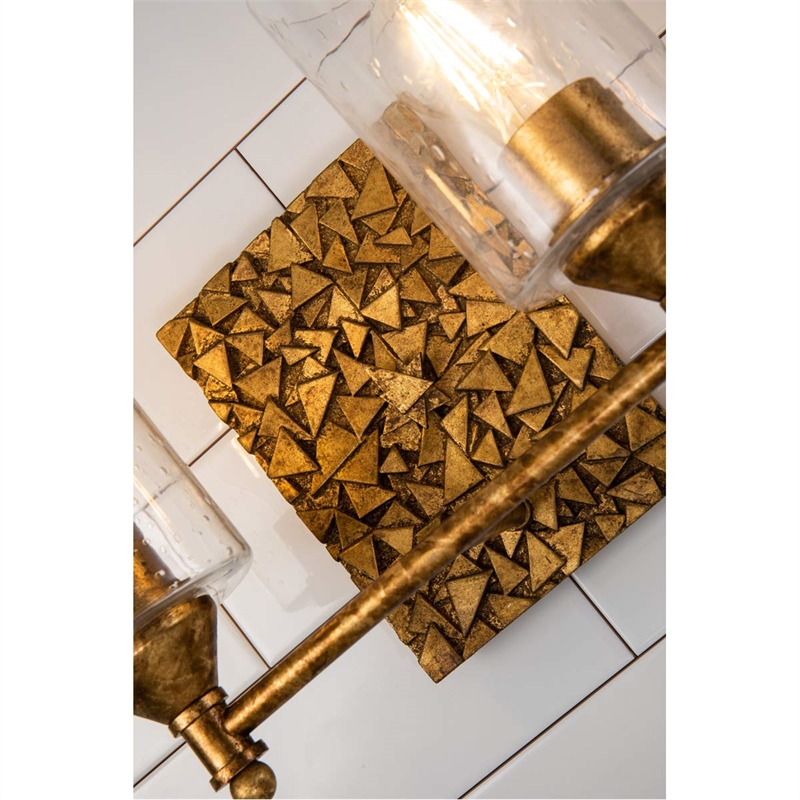 Bowery Hill Transitional 2-light Metal Bath Vanity Light in Antique Gold