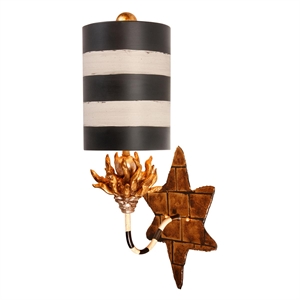 Bowery Hill 1-light Resin Sconce with Gold Accents in Black/Ivory