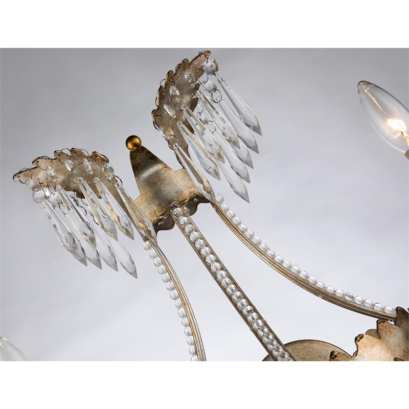 Bowery Hill 2-Light Traditional Metal Sconce in Distressed Silver/Gold