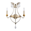 Bowery Hill 2-Light Traditional Metal Sconce in Distressed Silver/Gold